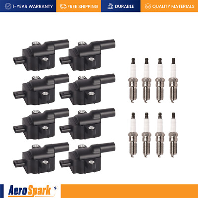 8 Ignition Coil & 8 Platinum Spark Plug for Ford F-350 Super Duty V8 7.3L UF893