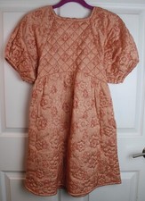 NEW Kimchi Blue Urban Outfitters Astrid Quilted Brocade Babydoll Dress Coral SM