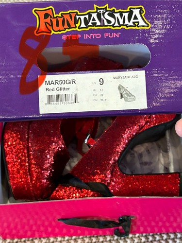 NUEVO EN CAJA Zapatos Funtasma Plataforma Brillo Maryjane OZ Rojo 9, Se Ajusta a 8-8.5 - Imagen 15 de 16