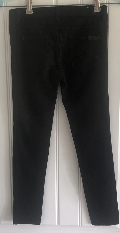7 For All Mankind Jeggings Negros Calce Ajustado Niñas Talla 7 Usados en Excelente Condición Foto 4 de 4