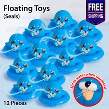For 3 Years Kid Bath Time Cute Floating Seal Rubber Toy Swim Ring Gift Tub x 12