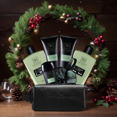 Christmas Holiday Men's Bath and Body Gift Set For Him  - Eucalyptus & Mint