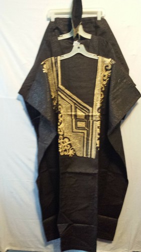 Conjunto de pantalones grandes boubou negros talla libre de ropa tradicional africana para hombre - Imagen 7 de 7