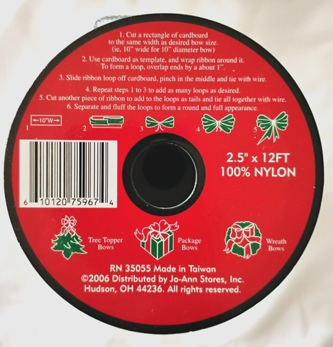 Santa's Workbench lot of 3 rolls Christmas wire edge Swirl ribbon 2.5” wide NEW - Picture 3 of 3