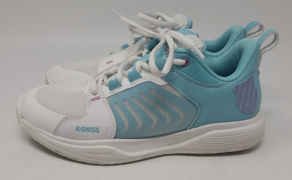 Zapatos de tenis K-Swiss para mujer Ultrashot Team talla 7,5 blanco turquesa azul púrpura Foto 3 de 4