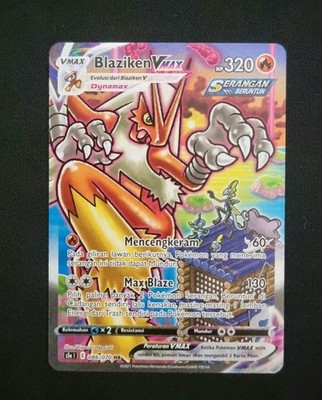 Pokemon 2021 Blaziken VMAX Indonesian 086/070 HR Schwert Schild Peerless Fighters