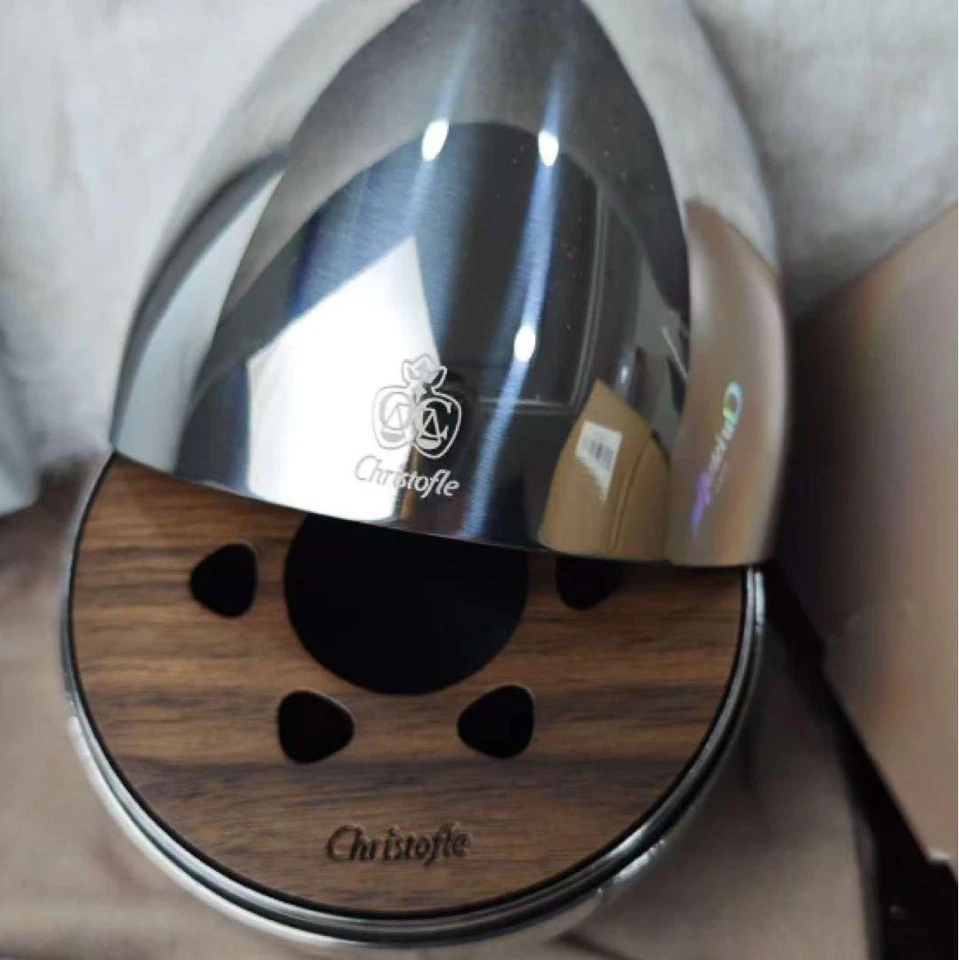 Juego de 6 cucharas de café Christofle Mood chapadas en plata con estuche para huevos Foto 3 de 4