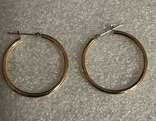 Hoop Earrings K18 Gold With Box (1 Set) Real Gold Authentic - Picture 2 of 7