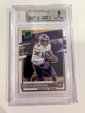 Justin Jefferson rookie card panini rated rookie 2020. rookie card picture