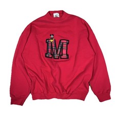 Mickey Mouse Co Vintage 90s Disney Red Plaid M Sweatshirt USA Made Size XL
