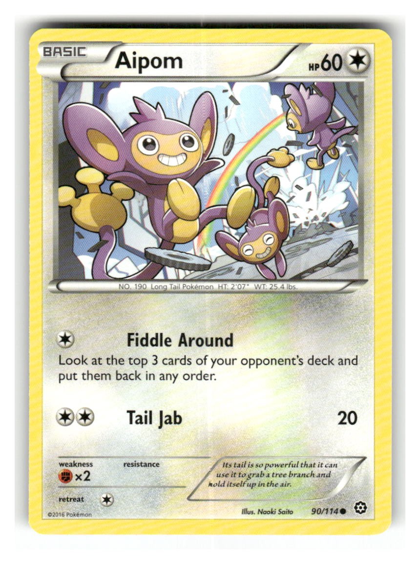 Aipom 90/114 Common Steam Siege Pokemon Lightly Played