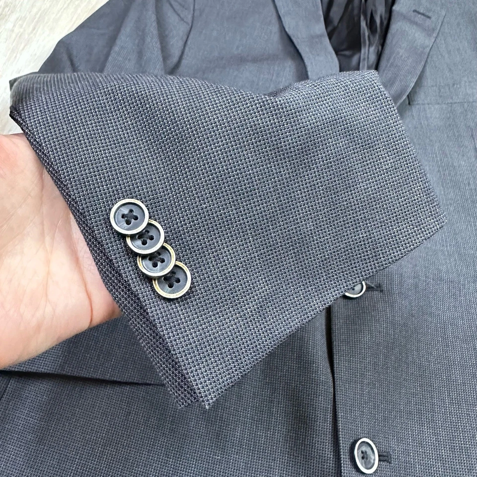 Kenneth Cole Reaction Two Button Career Business Office Men's Blazer Jacket 40L - Image 4 of 4