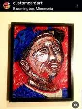 Kirby Puckett 1/1 Mosaic 8x10 With Hand Made Wooden Frame Painted Black