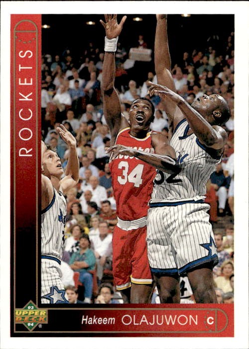 Card Basket Upper Deck 1993/94 # 113 Hakeem Olajuwon Houston Rockets