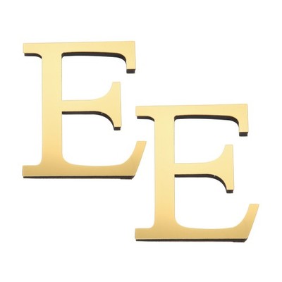 2 Pcs 4 Inch 3D Acrylic Alphabet Mirror Wall Stickers Letter E Light Gold