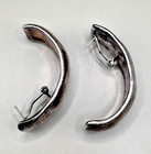 Vintage Sterling Silver Chunky Crescent Hoop Earrings 18.5g Sculptural Modernist — photo 3