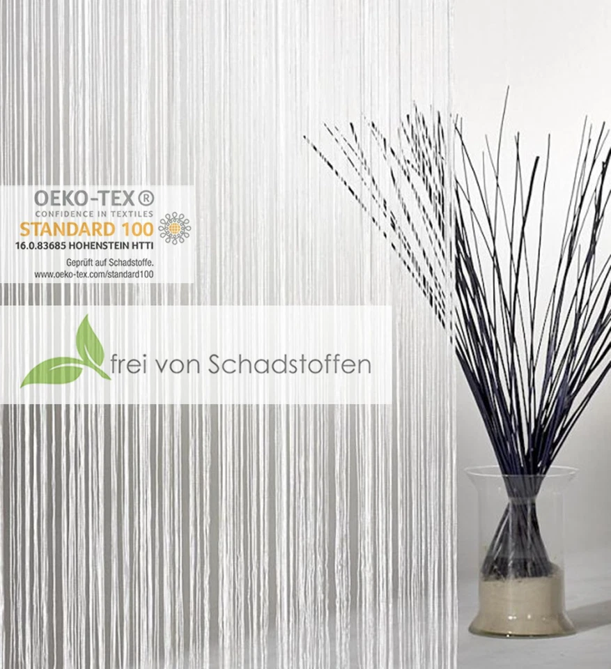 Fadenstore Fadengardine Fadenvorhang Ösen Kürzbar Balkon Vorhang Gardine Typ123 - Bild 4 von 4