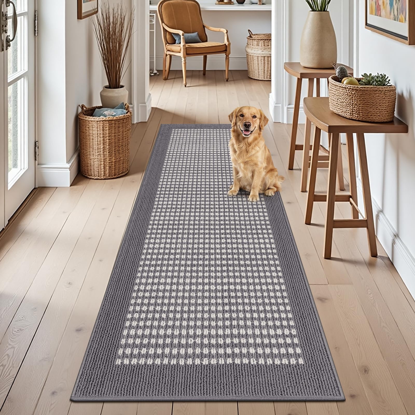 Laundry Room Runner Rug 2'x6' Non Slip Farmhouse Kitchen Floor Mats with Rubb...