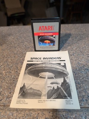 Atari 2600 Silver Space Invaders With Manual Rare Ataricorp 1986