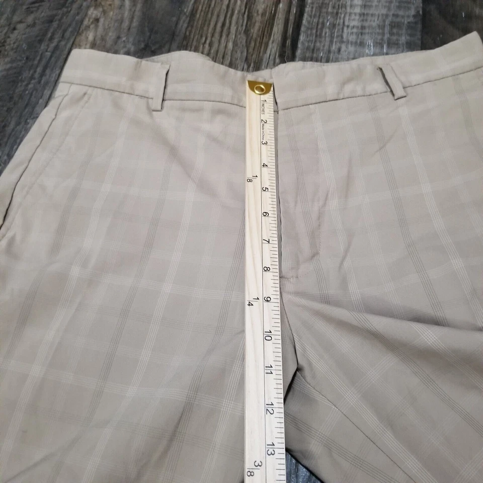 Pantalones Cortos Chinos de Golf Walter Hagen 34 x 10" Caqui Cuadros Elastizados Tecnología Foto 4 de 4