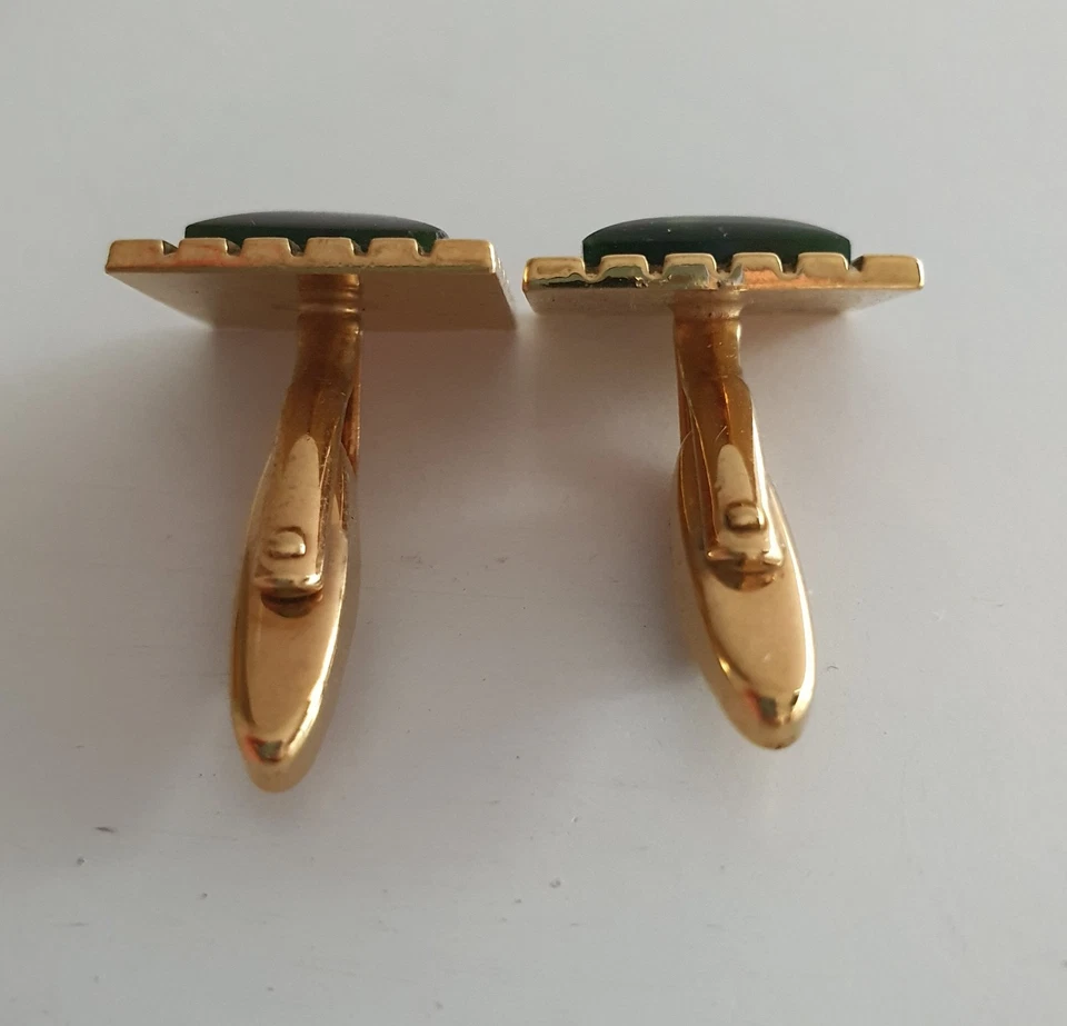 Vintage Mens Square Gold Tone Cufflinks - image 3 of 4