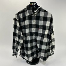 Vintage NWT NOS Levi's Black  White Plaid Flannel Shirt Size Medium
