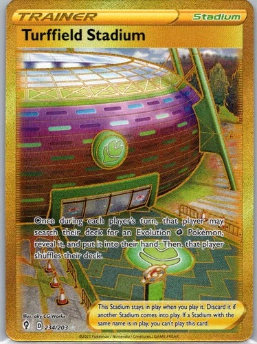 Pokemon TCG Turffield Stadium 234/203 Evolving Skies Holo NM