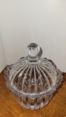 Soga Alexandria Clear Crystal Candy Anything Jar Dish 8  Japan Panels