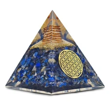 Lapis Lazuli Orgonite Pyramid, Healing Crystal Pyramid, Pyramid Crystal Gemst...