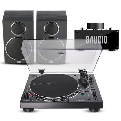 Audio-Technica AT-LP120XUSB Analog Turntable (Black) with Amplifier System
