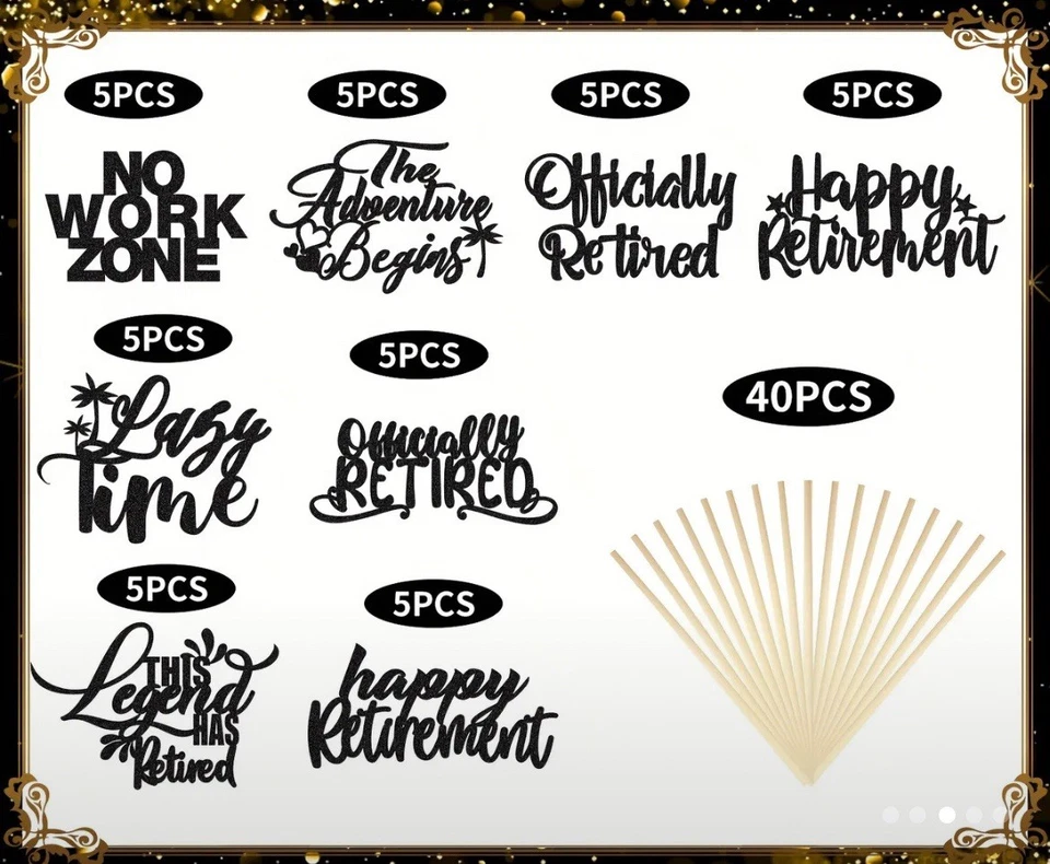 Toppers para cupcakes de jubilación Foto 2 de 2