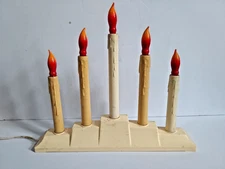 Vintage Christmas Window 5 Drip Light Flame Candles Candolier  WORKS