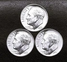 1950  P-D-S 10c SILVER Roosevelt Dimes.  GEM BU. Year Set.  D&S have FTB  (R218)