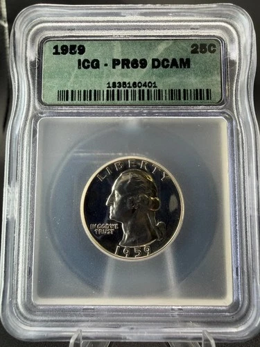 1959 Washington Quarter Silver ICG PR 69 DCAM