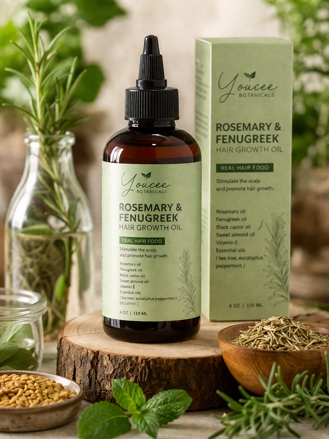 Youcee Botanicals Rosemary & Fenugreek Hair Growth Oil