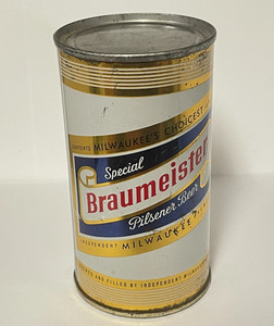 BRAUMEISTER Flat Top Beer Can Independent Milwaukee Division Heileman SHEBOYGAN