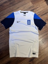 Vintage Nike Greece Home Soccer Football Jersey Kit White Blue World Cup Shirt
