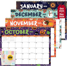 18 Months Colorful Magnetic Fridge Calendar 2025-2026 Wall July 2025 to Dec 2026
