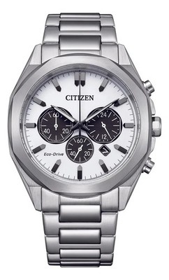 Citizen Men's Eco-Drive Chronograph White Dial Watch - CA4590-81A NEW