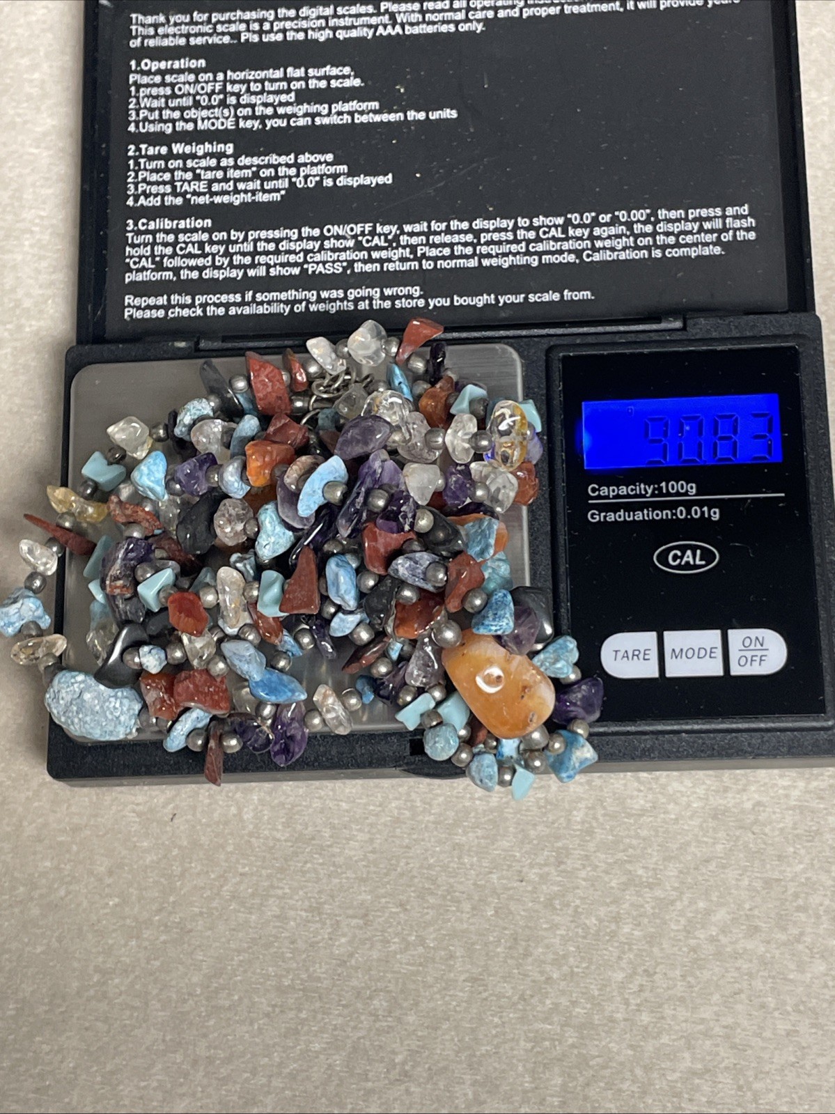 Native American Multi Gemstone Beaded Necklace 6 … - image 4