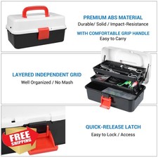 3 Layer Fishing Tackle Box 213 Lures Kit Tools