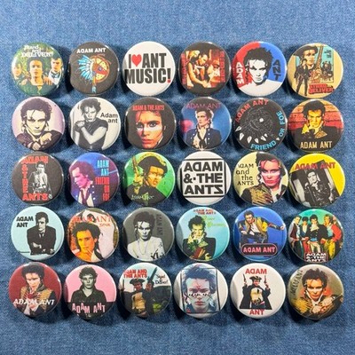Adam Ant 1.25'' Pinback Buttons Set of 30 Pins 80s New Wave Punk Rock Retro Music