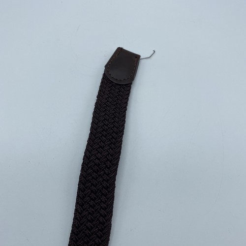 Brown Cotton Braided Belt w/ Leather Tabs Boys Size 20 Stretch - Picture 8 of 11