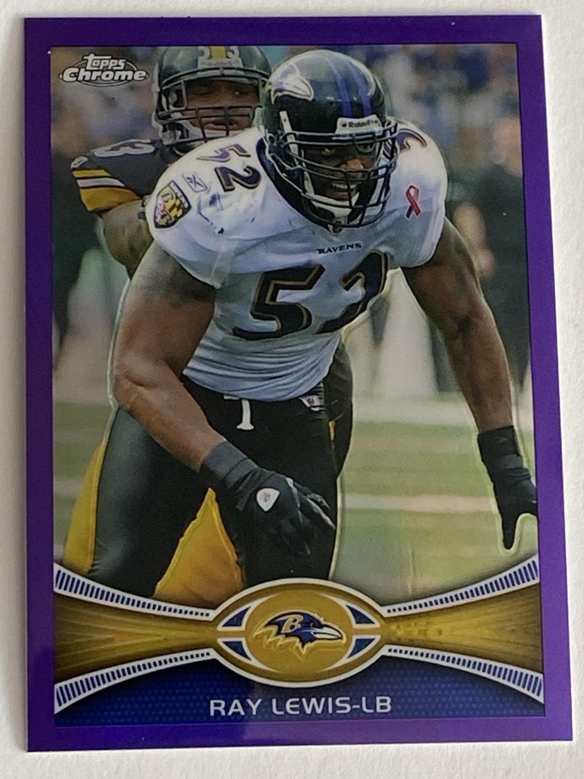 2012 Topps Chrome Ray Lewis #121 Purple Refractor /499 Ravens Color Match