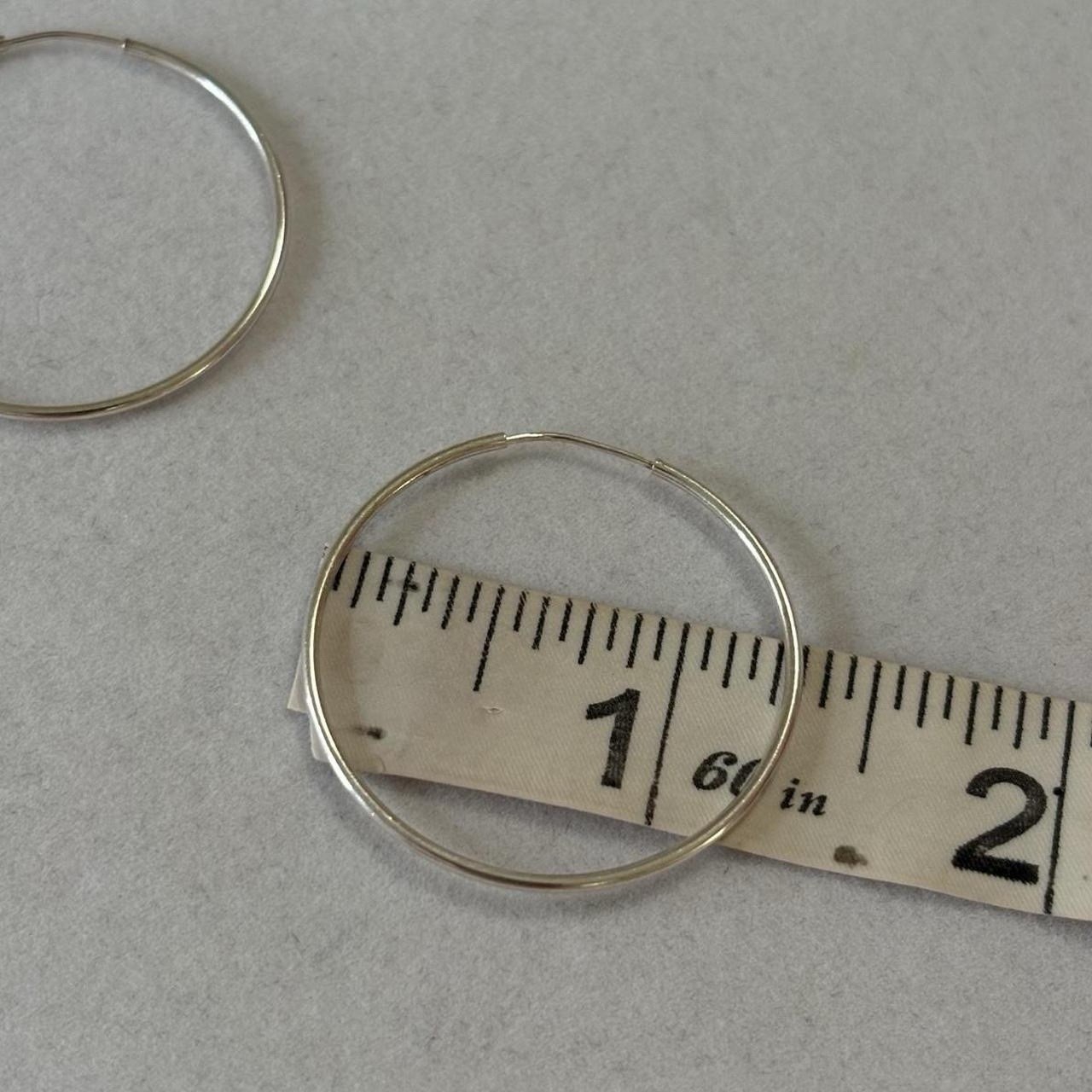 925 Sterling Silver Dainty Thin Basic Medium Size… - image 4