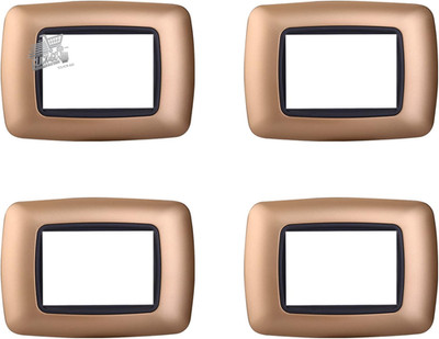 4 Gold Plates Compatible Bticino Living International 3 Seater Bombed Modules