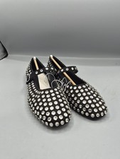 Sparkling Black Rhinestone Mary Jane Flats Sz 9 Universal Thread E1