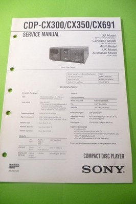 Service Manual-Anleitung für Sony  CDP-CX300,CDP-CX350,CDP-CX691,ORIGINAL