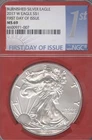 2017 W AMERICAN BURNISHED SILVER EAGLE - MS69 First Day Issue