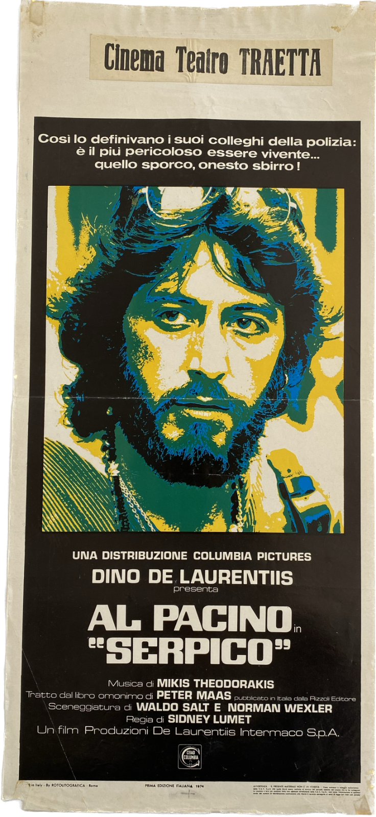Locandina originale film Serpico (1974) - Regia di Sidney Lumet
